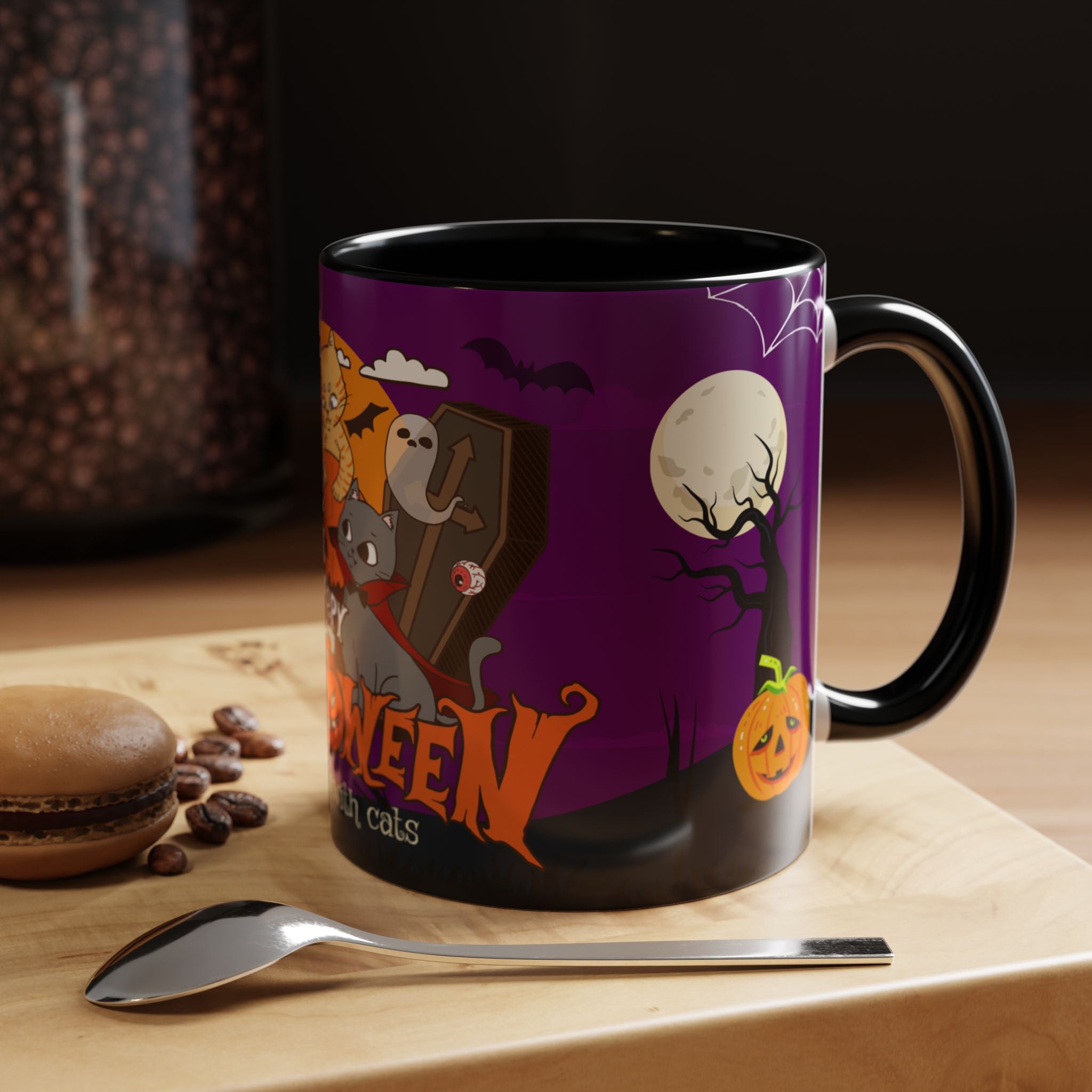 Happy Halloween is Better with Cats | Accent Coffee Mug